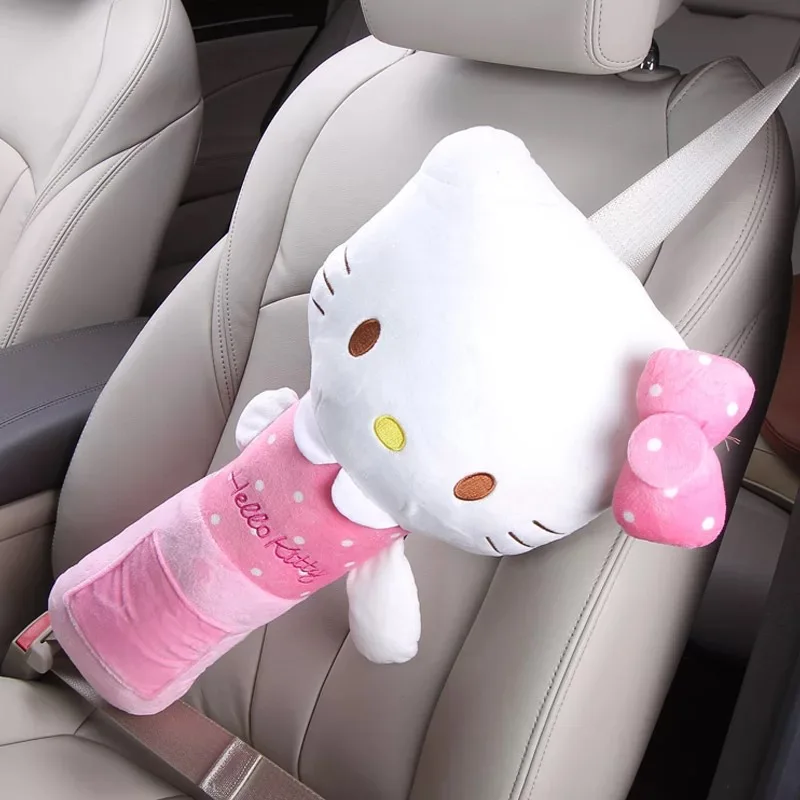 Cartoon-Hello-Kitty-Seat-Belt-Cover-PP-Cotton-Auto-Belt-Covers-For-Kids-Pink-Safety-Seat-5