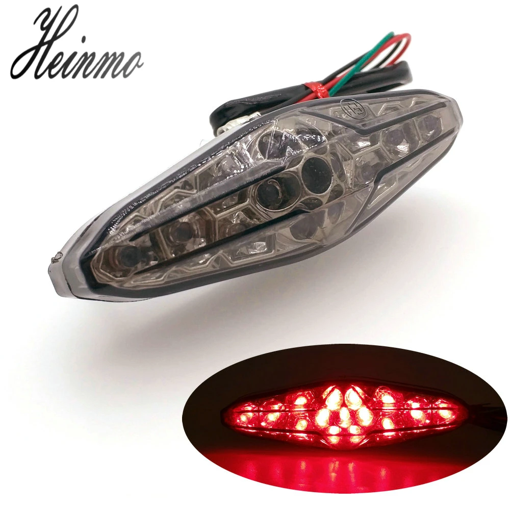 12V 15 LED Motorcycle Portable Integrated Brake+Turn Signals Tail