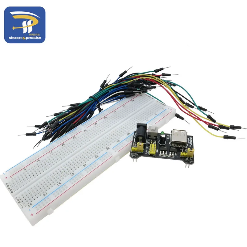 3,3 В/5 В MB102 макетная плата силовой модуль+ MB-102 830 точек без пайки прототип хлебная плата комплект+ 65 гибких перемычек