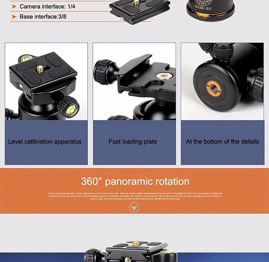 QZSD Q666C Carbon Fiber Professional Camera Tripod Video Monopod Extendable Trav