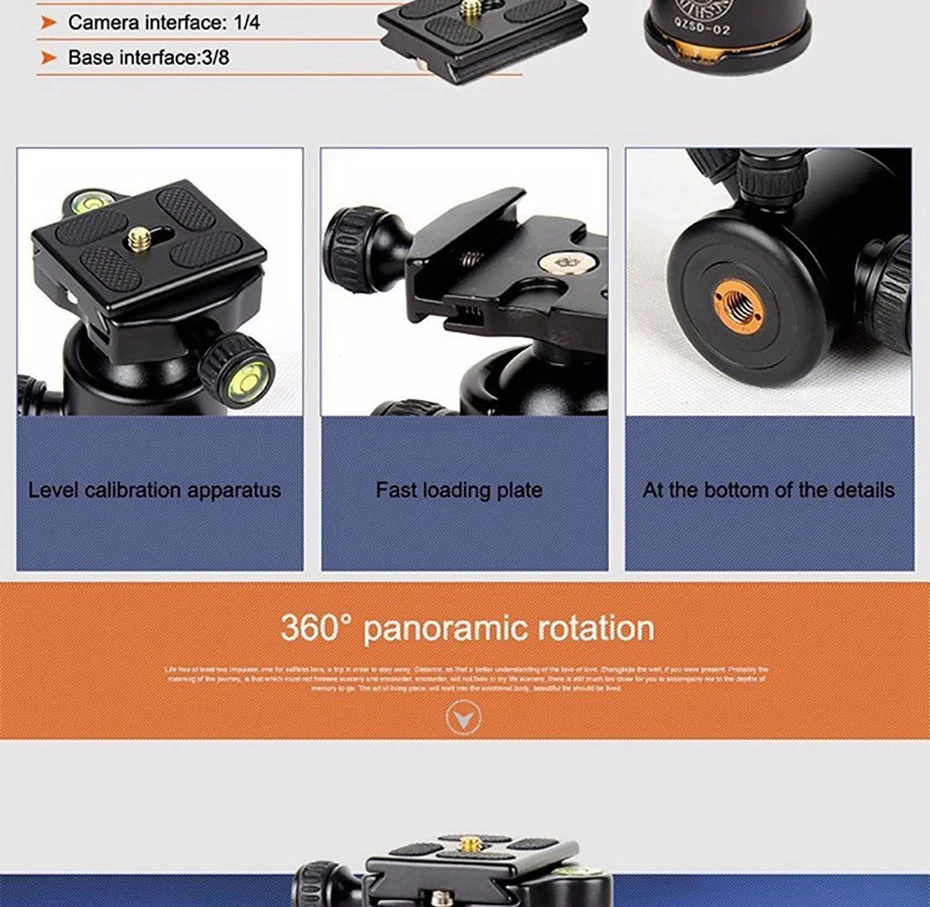QZSD Q666C углеродного волокна Профессиональный Камера штатив монопод для видео выдвижная путешествия штатив с шаровой головкой и Quick Release Plate