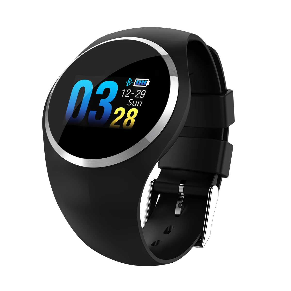KARUNO Смарт-часы Q1 цветной экран браслет кровяное давление монитор сердечного ритма фитнес-трекер для мужчин и женщин Смарт-часы браслет - Цвет: black