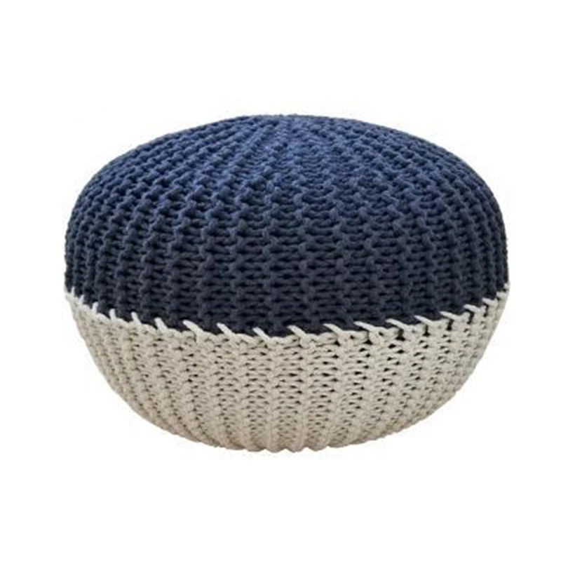 

Handmade Comfortable Ottoman & Footrest For Living Room Home Decorative Seating Bean Bag Modern Knitted Ottoman Round Floor Seat