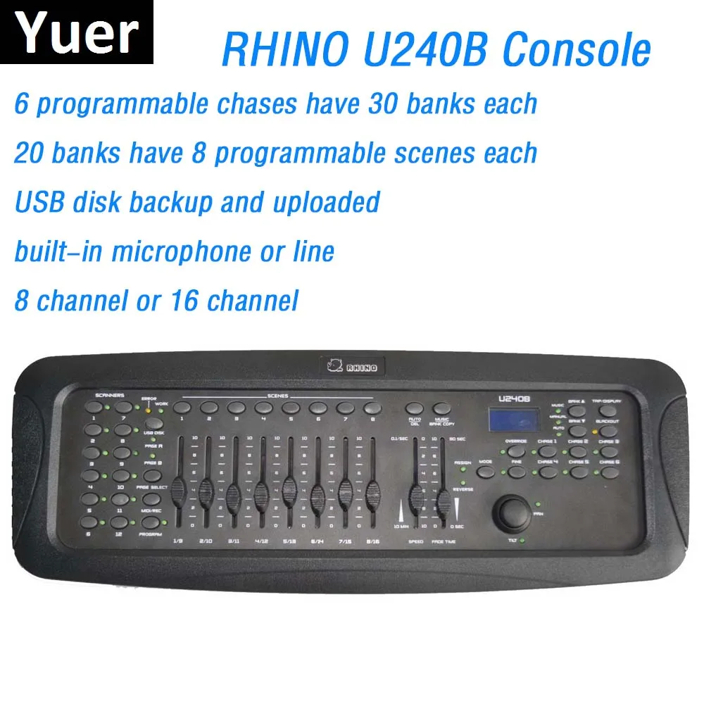 

Factory Sales New RHINO 240B DMX Controller Stage Lighting DJ Equipment DMX Console Perfect For LED Par Moving Head Lights