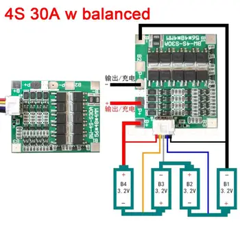 

4S 12.8V 30A Lifepo4 lithium iron phosphate BMS battery protection board W balance 4*3.2V CELL