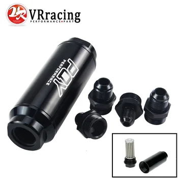 

VR -Universal Car Racing In-Line Fuel Oil Filter With AN6/AN8 Fittings Adapter and 60 Micron Steel Element VR5565