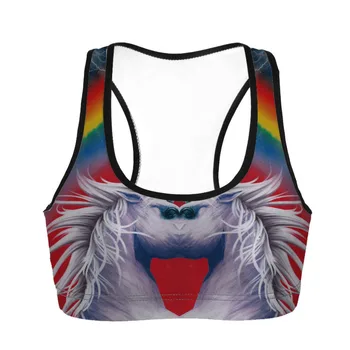 

Women Unicorn Print Fitness Short Vest Workout Wireless Underwear Seamless Stretch Tank Top Hiphop Soft Bras