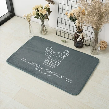 

Geometric Potted Plant Cactus Carpet Nordic Style Rug For Living Room Bedroom Bathroom Entrance Doormat Green Gray Rectangle Mat