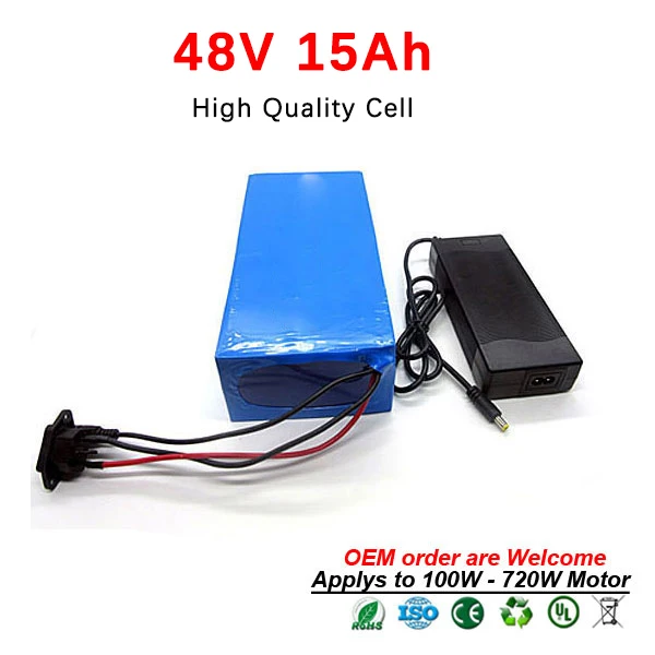 48V 720W литиевая батарея 15AH литий ионный аккумулятор 15Ah Электрический велосипед с