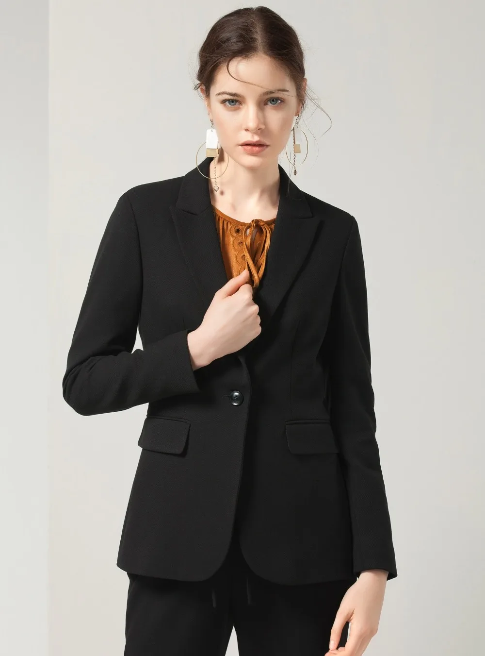 2018 New Elegant Ol Windworking Fashion Slim Long Sleeve One Button Professional Female Suit Female Jacket Blazer