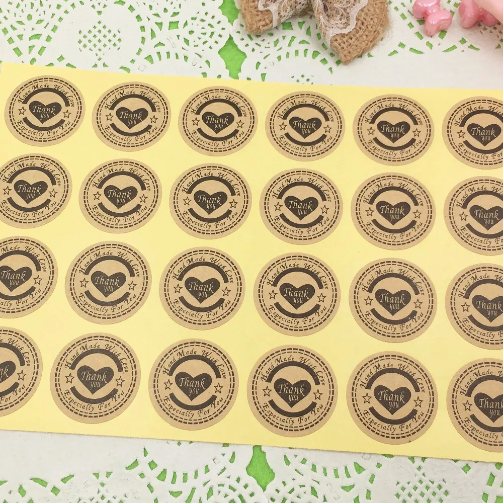 Самоклеящиеся герметичные наклейки с надписью Thank You Love 300 шт. 3 см|Украшения