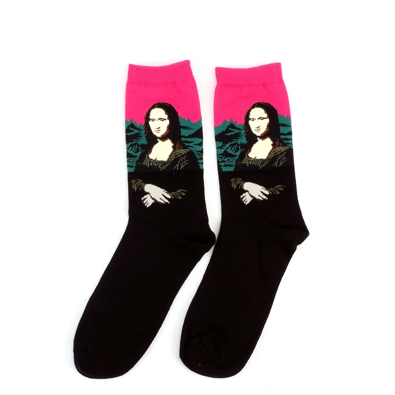 Короткие носки со Звездной ночью, забавные носки в стиле ретро с рисунком персонажей для женщин и мужчин, Харадзюку Ван Гога, носки, Calcetines - Цвет: Socks 10
