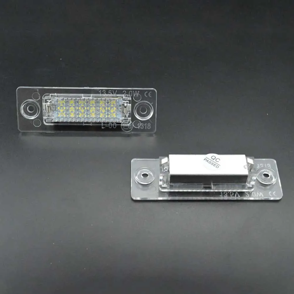 

High Quality 2 X Cars LED License Number Plate Lights Lamp Transporter T5 Touran Golf Passat