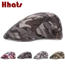 Который в душе, Повседневная летняя камуфляжная мужская Кепка, регулируемая камуфляжная Мужская весенний козырек, Хлопковая женская плоская кепка, газетный стиль, береты