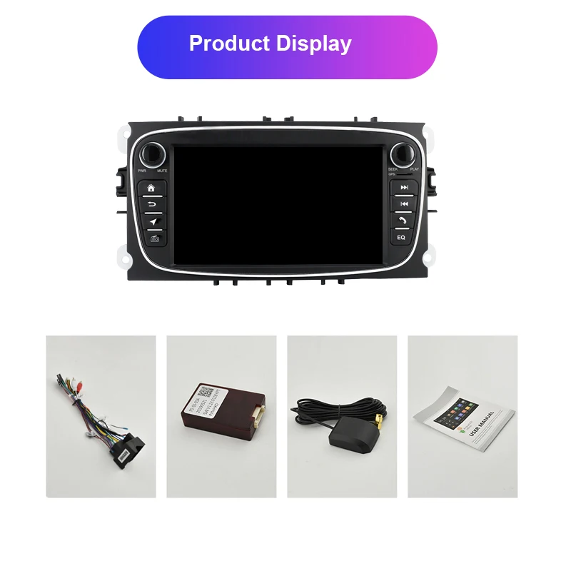 Perfect Navivox 2 Din Android 9.0 Car Multimedia Player for Ford Focus 2 3 2004-2011 Mondeo Galaxy S-max Kuga C-max Car Radio Navigation 4