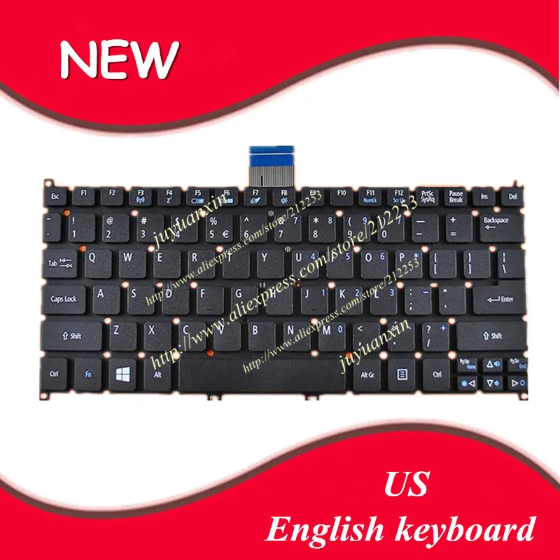 

US layout English keyboard For Acer Aspire S3 S3-391 S3-951 S3-371 S5 S5-391 one725 756 TravelMate B1 B113 BLACK laptop keyboard