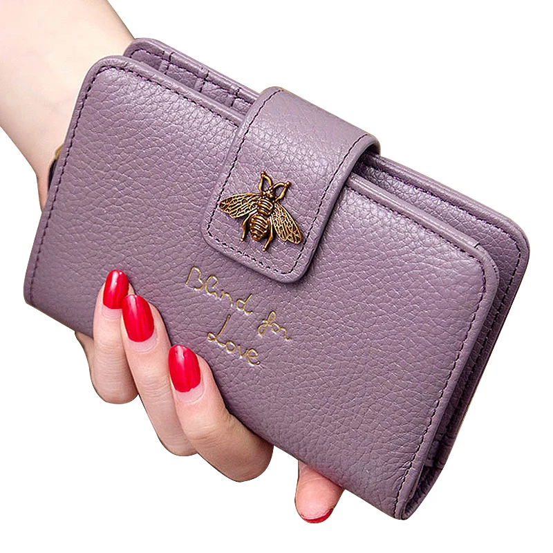 

Wallet female short paragraph 2019 new leather tri-fold women's leather clip tide folding mini leather small wallet