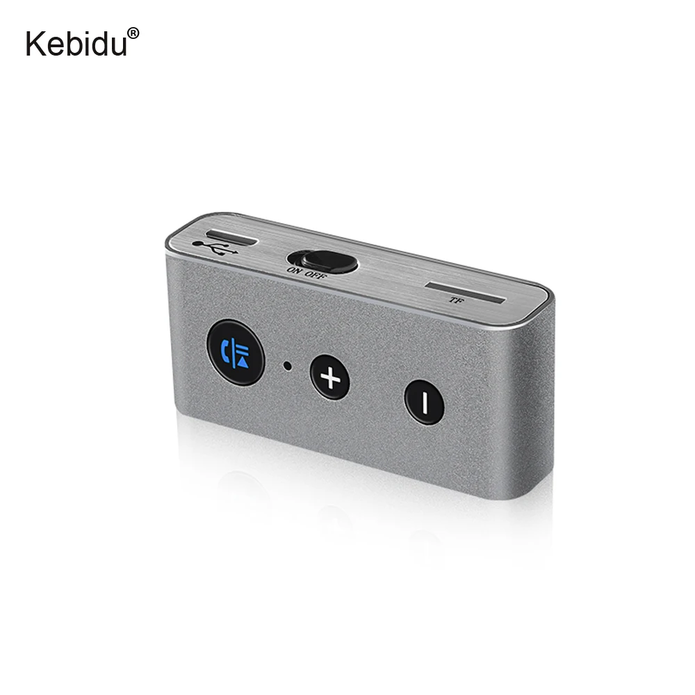 

kebidu Handsfree Bluetooth Car Kit 3.5MM Aux Audio Receiver Adapter Bluetooth Music Receiver A2DP Stereo Support TF Card Play