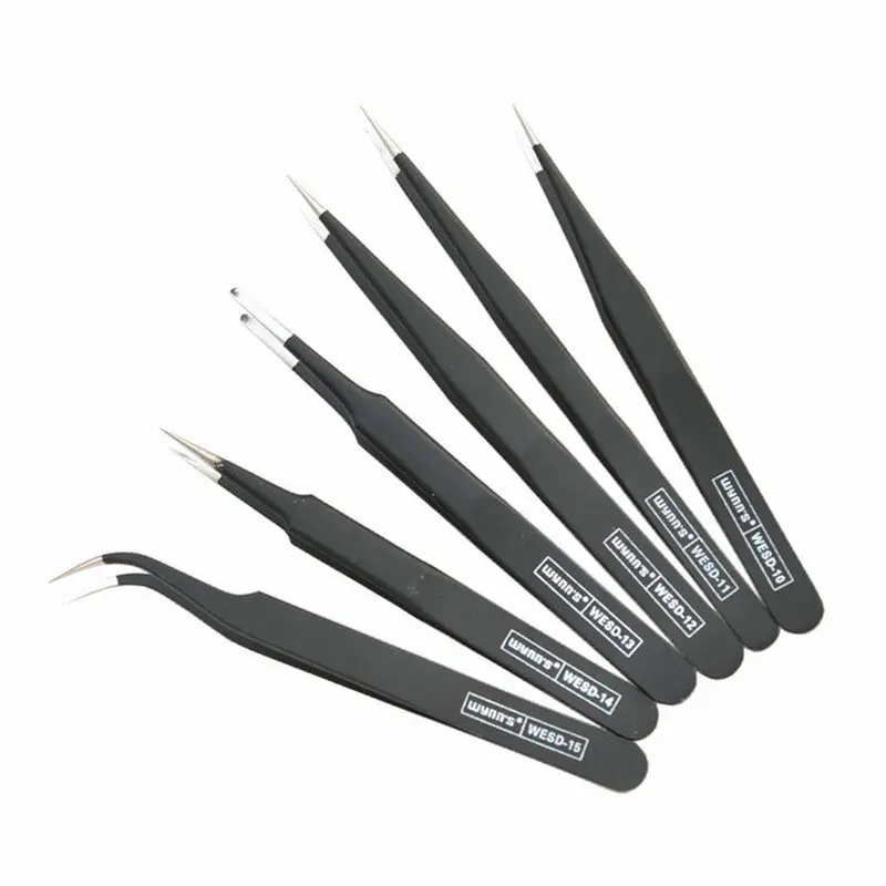 Anti static Stainless Steel Tweezers Precision Electronic Tweezers Plus