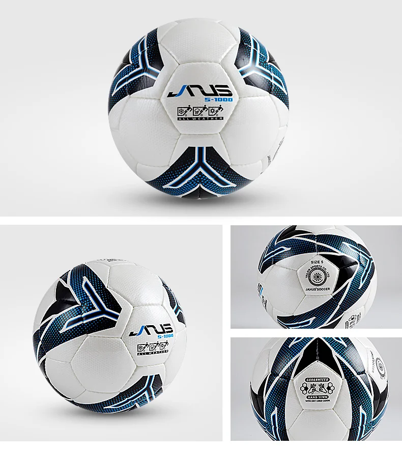 JANUS Профессиональный бесшовный футбольный мяч, стандартный размер 5, тренировочный футбольный мяч из искусственной кожи, размер 4, для детей и взрослых