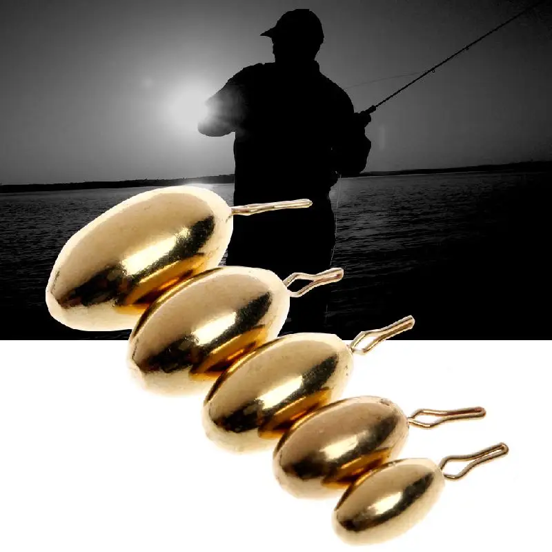 5 шт. Рыбалка эллиптических Медь свинцовые Drop ползунок рыболовные снасти аксессуары