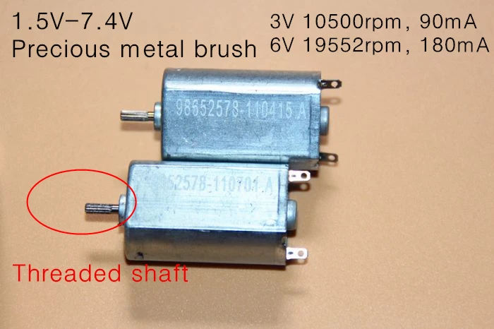 2 шт. резьбовой вал 180 микро двигатель постоянного тока 1 5 V-7 4 V щетка из
