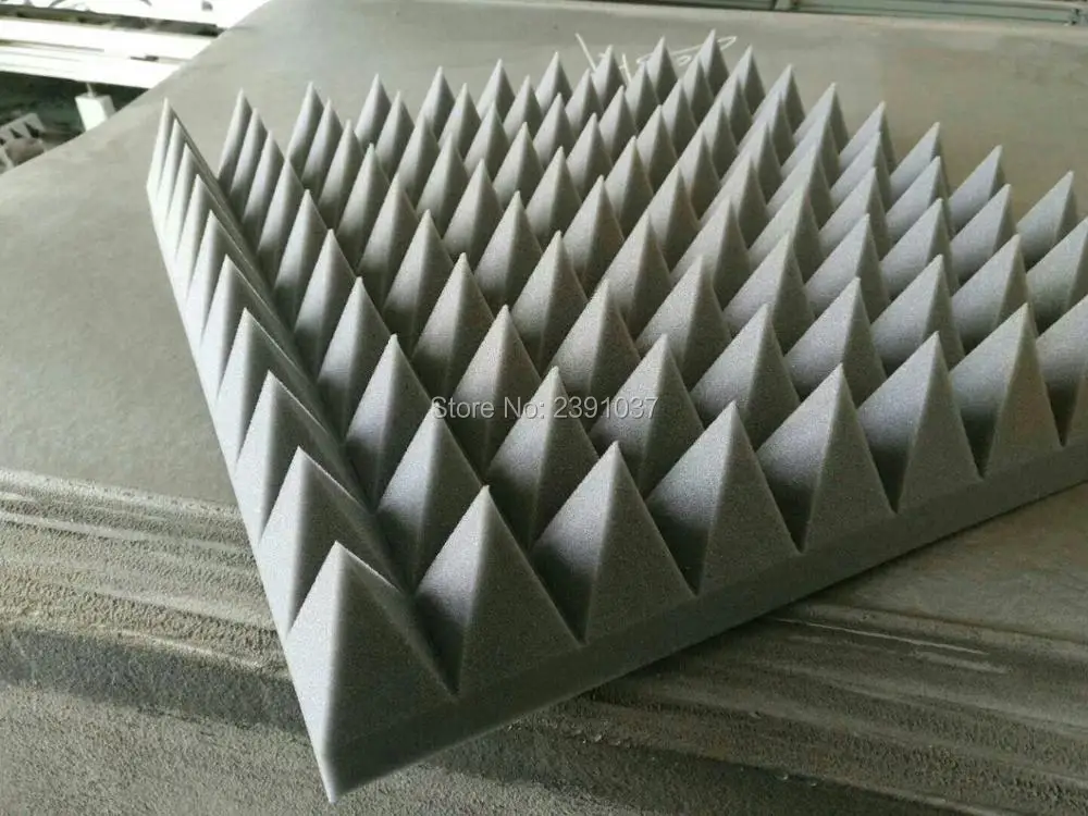 10 шт. большой размер 50x50x10 см светильник серый акустическая Пирамида пена Экологически чистая акустическая пена резонансная поглощающая пена акустическая