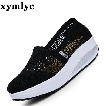 

Explosion models women's shoes2020summer casual solid color net shoes breathable non-slip rocking shoes shallow mouth flat shoes