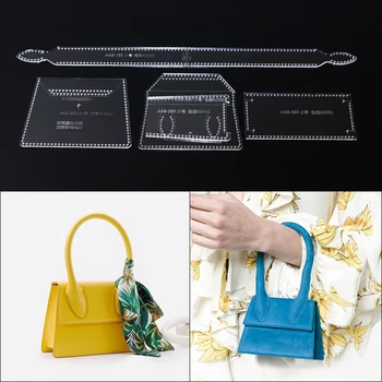 

1set Acrylic DIY Leather Craft Mini Lipstick Cosmetic bag Pattern Stencil Sewing Template craft 2 size AAB-389