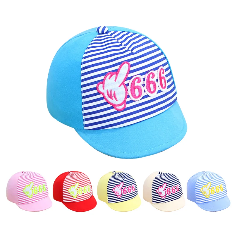 Baby Baseball Caps Summer Cotton Infant Hats Cute Casual Striped Soft