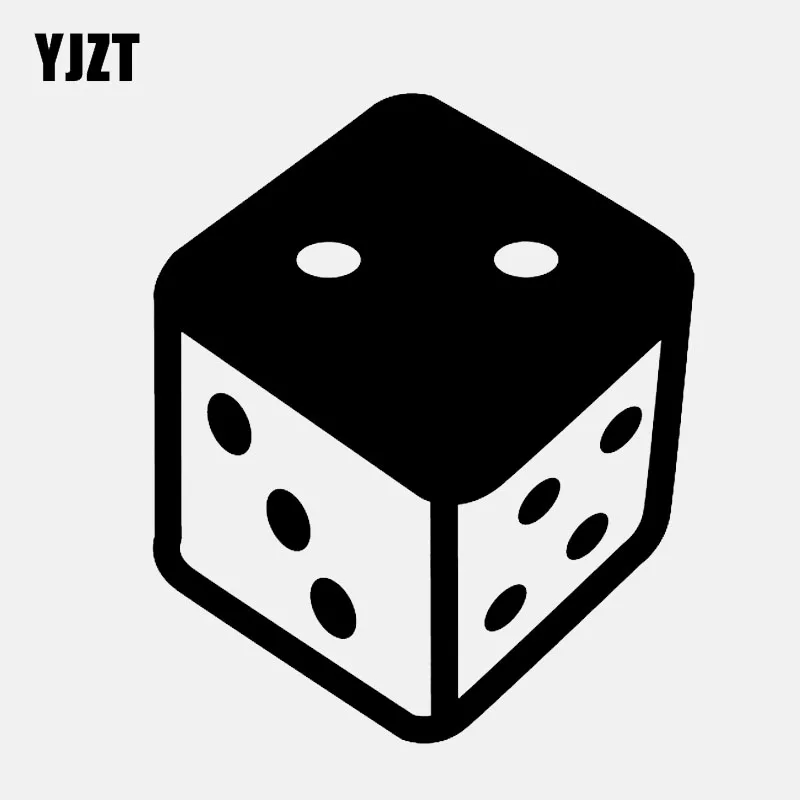 YJZT 11.2*13.4CM Lucky Dice Decor Car Modelling Sticker Vinyl High