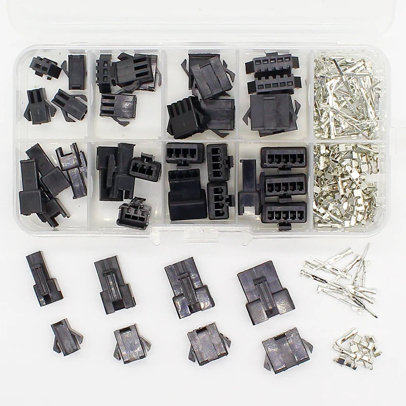 SM 2,54 Kits 20 sets Kit in box 2p 3p 4p 5p 2,54mm Pitch Weiblichen und Männlichen Header Anschlüsse Adapter