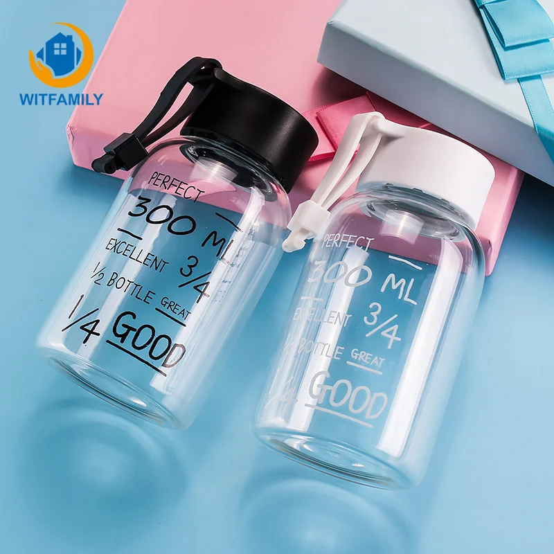 

Travel Drinkware Portable Bottle Heat-resistant Cover cute Glass Water Bottle Version of The Transparent Hand Cup for student