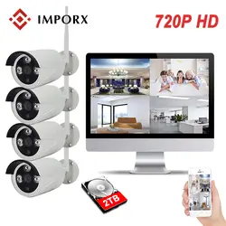 IMPORX 4CH 1080 P HDMI Wi Fi NVR 4 шт. 1MP ИК Открытый всепогодный CCTV беспроводной IP камера безопасности товары теле и видеонаблюдения системы комплект