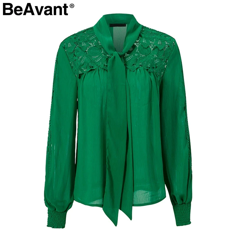 Женская офисная блузка с длинным рукавом BeAvant элегантная Свободная вырезом и