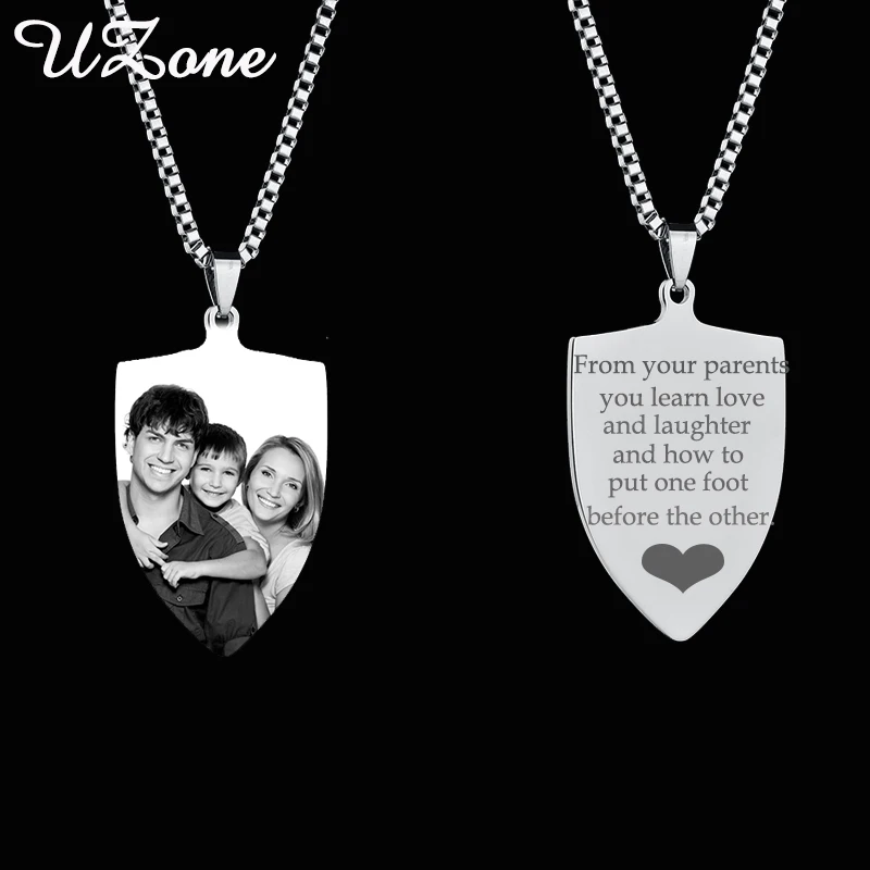 UZone Personalized Photo & Name Necklace Stainless Steel ...