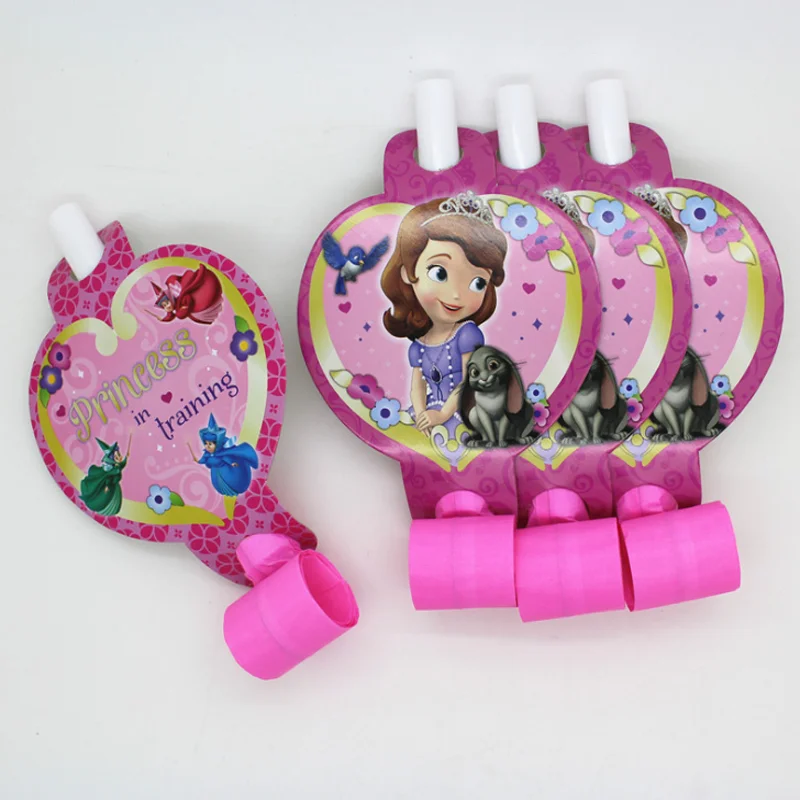 

8 pcs/set Creative new Princess Sofia Party Blow out Kids Birthday Party Decoration wedding Party Supplies