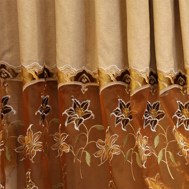 cloth curtain High quality modern minimalist luxury embroidered curtains for living room Window Voile Curtain for bedroom kitchen Hotel - Цвет: cloth curtain
