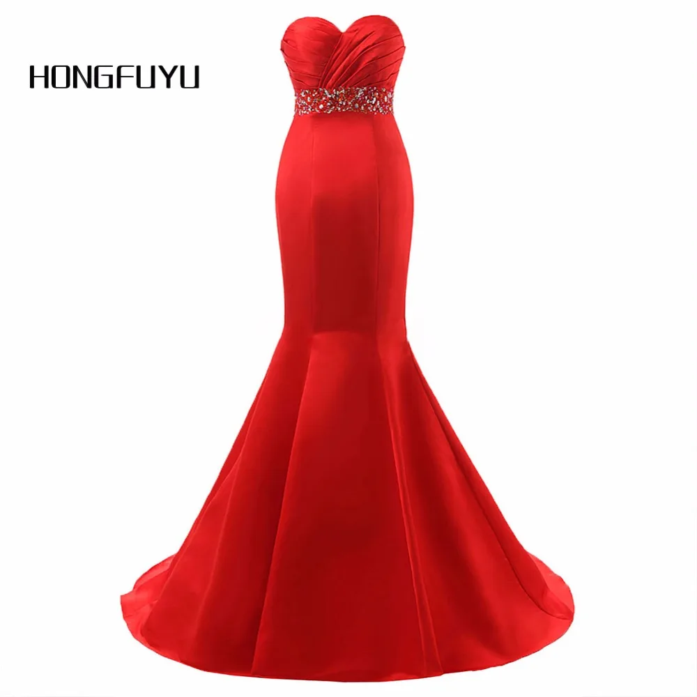 2016-Red-Satin-Evening-Dress-Mermaid-Vestidos-De-Festa-Vestido-Longo-Dress-Party-Evening-Elegant-Beading