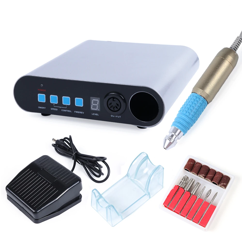 

30000RPM Electric Manicure Set Professional Nail Drill Accessory Silver Power Polisher Mill Cutter Machine Nail Art Tool LA883