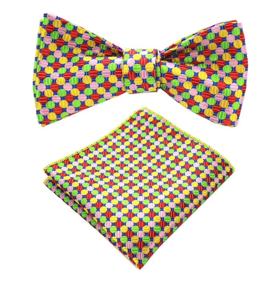 RBOCOTT Классический шёлковый жаккардовый тканый галстук Бабочка галстуки и платок набор мужской моды Красные Полосатые галстуки-бабочки карманный квадратный - Цвет: 10
