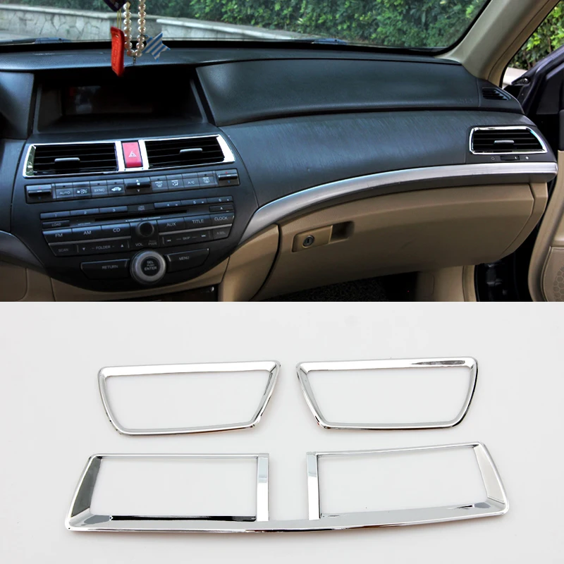 For Honda Accord 8th 2008 2009 2010 2011 2012 2013 Air Conditional AC Vent Cover Decoration Outlet ABS Interior Auto Parts 3Pcs For Honda Accord 8th 2008 2009 2010 2011 2012 2013 Air Conditional AC Vent Cover Decoration Outlet ABS Interior Auto Parts 3Pcs