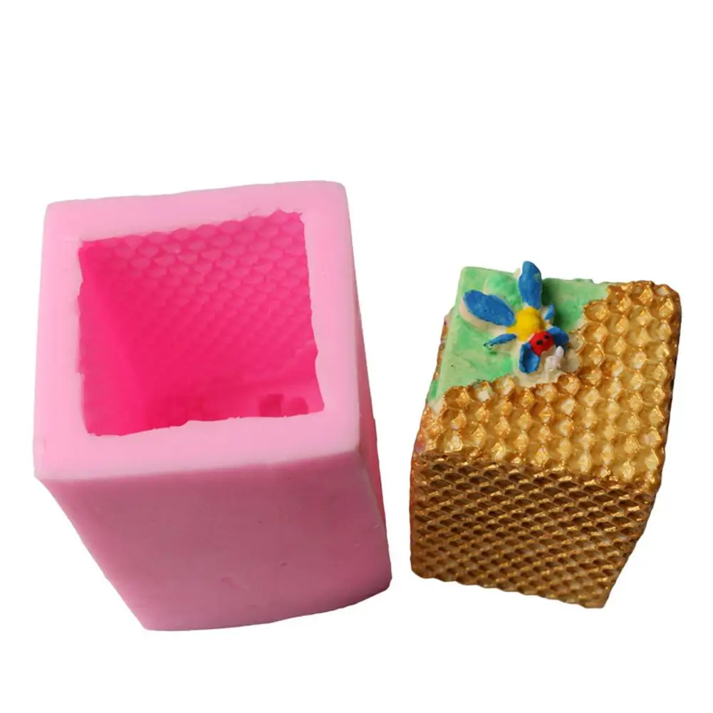 

2018 DIY Soap Form Bee nest candle silicone mold 3d square Candle Fondant Cake Mould Pudding Mould Baking Decoration Tool