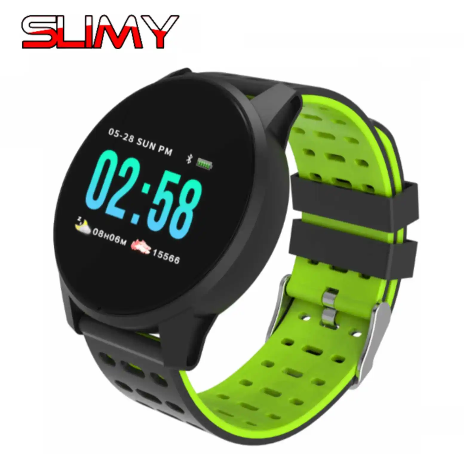 

Slimy W1 Smart Watch Blood Pressure Heart Rate IP67 Waterproof Fitness Tracker Smartwatch For IOS Android Wearable Devices