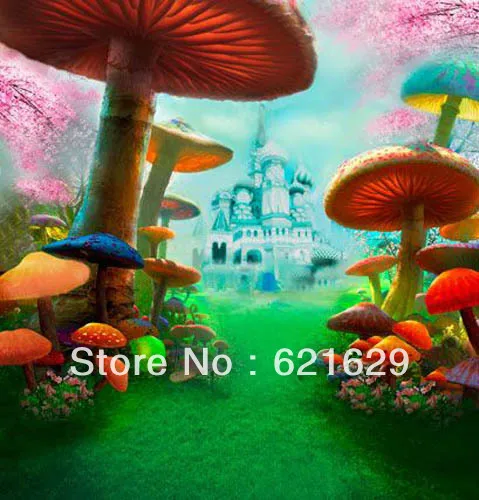 Fantasy mushrooms 8 x8 CP Computer painted Scenic Photography Background font b Photo b font Studio