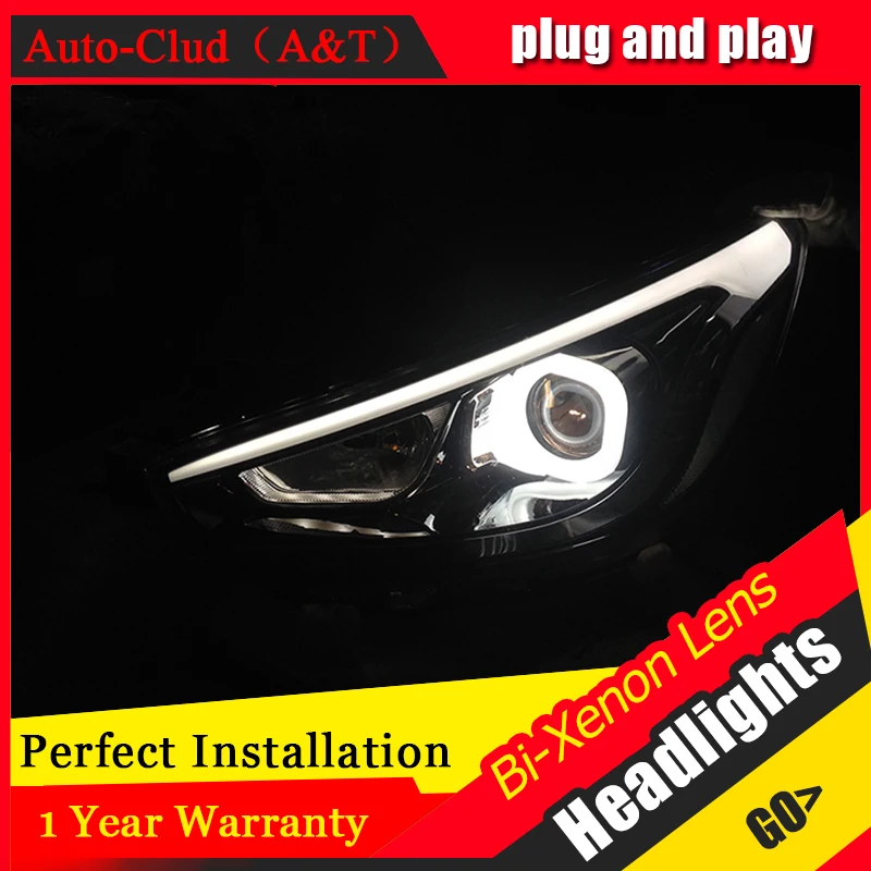 Car Styling For Hyundai Solaris headlights 2011 2013 Accent led headlight Verna turn signal drl H7
