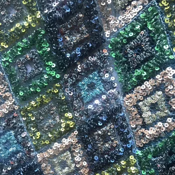 

(5yards/pc) high quality embroidered African French lace multicolored sequins net lace fabric for gorgeous party dress FZZ145