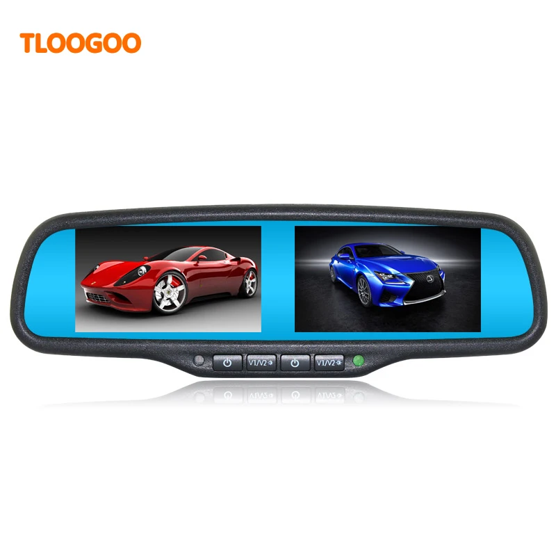 Dual screen car monitor OEM Mirror monitor 4.3inch brightness