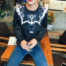 2016 herbst Neue männer Luftschicht Druck Große Yards Rundhals casual Langarm-sweatshirts AXD1412