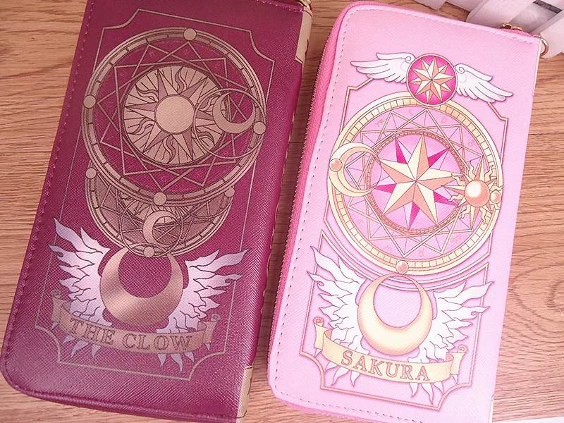 

Takerlama New Cosplay Anime Card Captor Sakura Women Wallets Female Cards Holders Envelope Bag Cartoon Long Wallets with Zippe